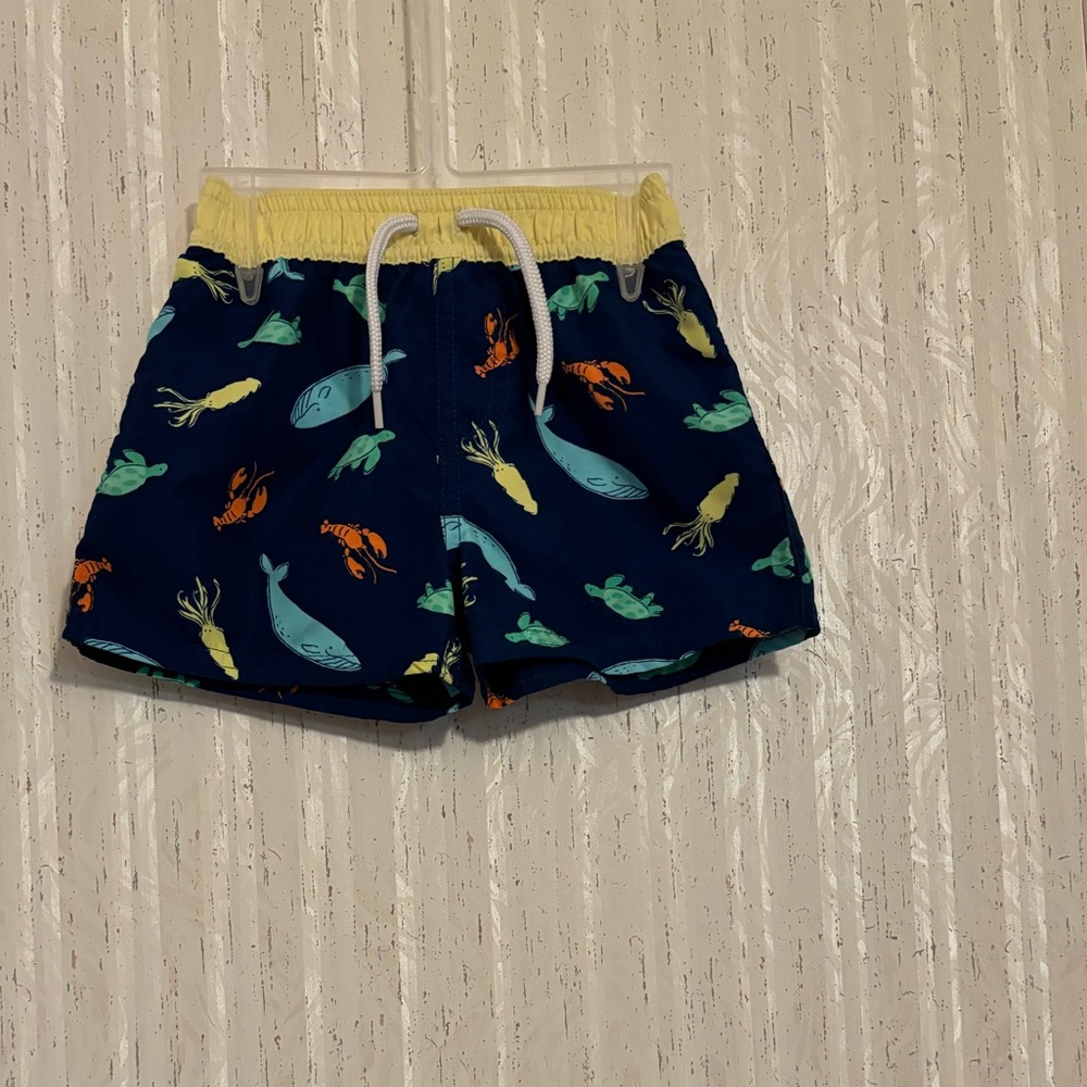 Kids Navy Blue Sea Creature Swimsuit